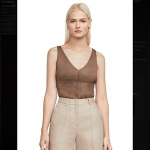 Nwt bcbgmaxazria mya faux suede bodysuit size M